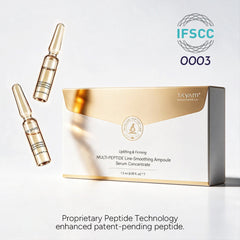 TAYAM Multi-Peptide Line-Smoothing Ampoule Serum Concentrate gift box with proprietary peptide technology and patent-pending peptide support