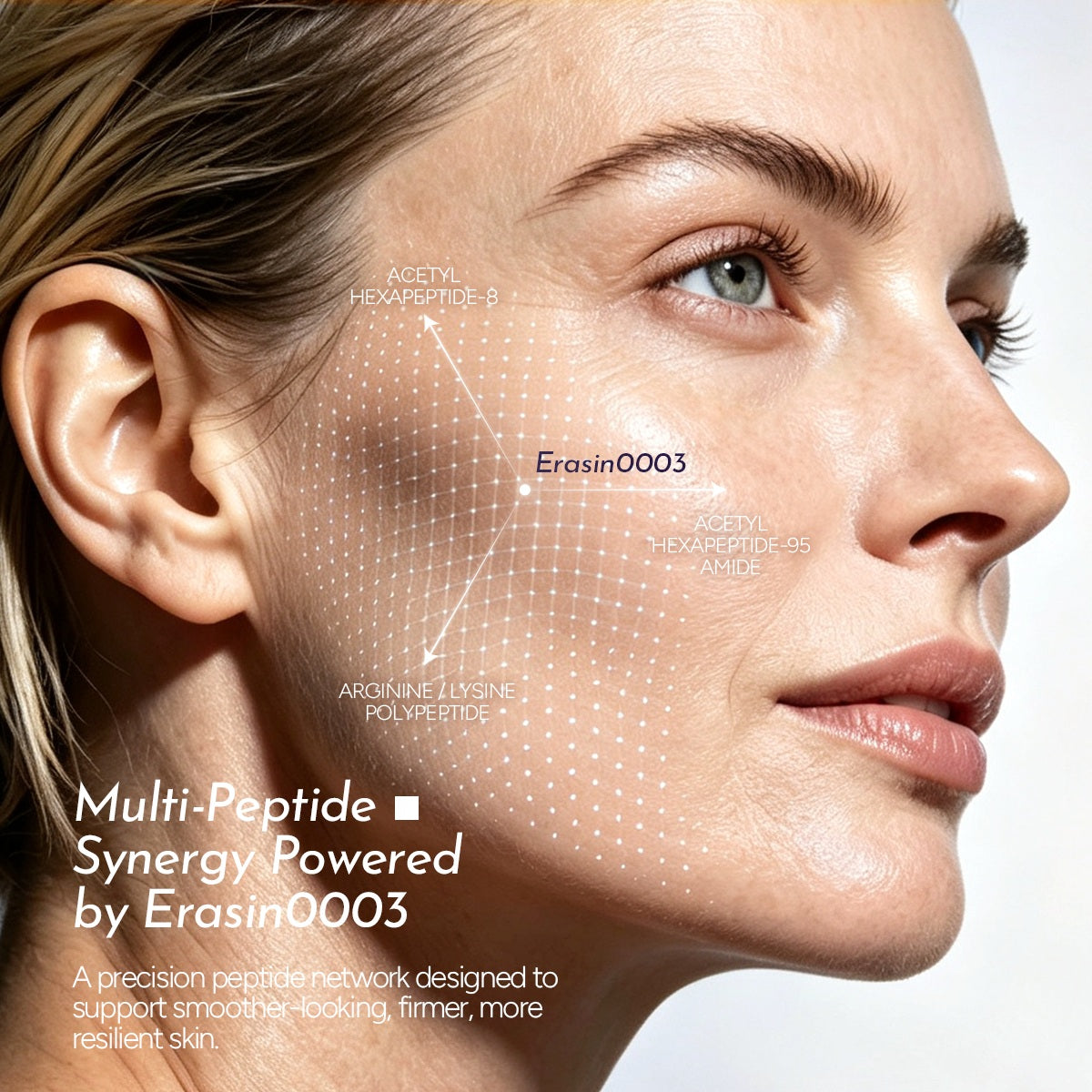 TAYAM Erasin0003 multi-peptide complex with Acetyl Hexapeptide-8 for smoother-looking, firmer and resilient skin